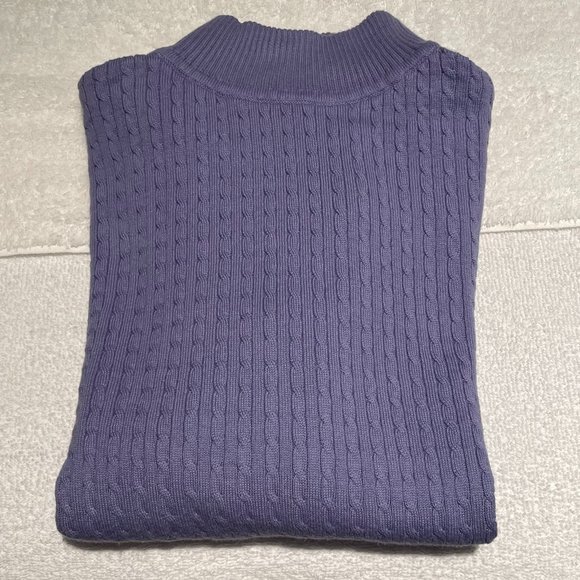 EUC Karen Scott Mock Turtleneck Sweater, Lilac-Purple, Cotton, Petite Small - Picture 1 of 9
